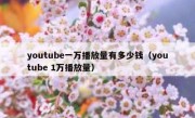 youtube一万播放量有多少钱（youtube 1万播放量）