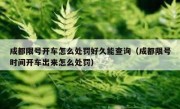 成都限号开车怎么处罚好久能查询（成都限号时间开车出来怎么处罚）