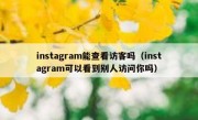 instagram能查看访客吗（instagram可以看到别人访问你吗）
