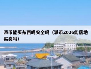 派币能买东西吗安全吗（派币2026能落地买卖吗）