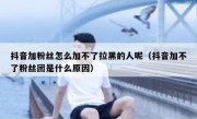 抖音加粉丝怎么加不了拉黑的人呢（抖音加不了粉丝团是什么原因）