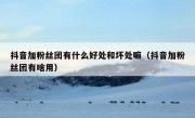 抖音加粉丝团有什么好处和坏处嘛（抖音加粉丝团有啥用）