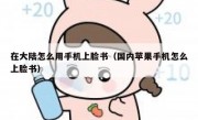 在大陆怎么用手机上脸书（国内苹果手机怎么上脸书）