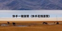 快手一键涨赞（快手花钱涨赞）