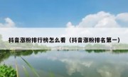 抖音涨粉排行榜怎么看（抖音涨粉排名第一）