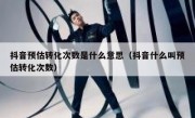 抖音预估转化次数是什么意思（抖音什么叫预估转化次数）