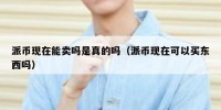 派币现在能卖吗是真的吗（派币现在可以买东西吗）