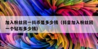 加入粉丝团一抖币是多少钱（抖音加入粉丝团一个钻石多少钱）