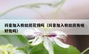 抖音加入粉丝团花钱吗（抖音加入粉丝团有啥好处吗）