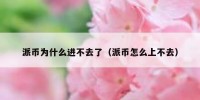 派币为什么进不去了（派币怎么上不去）