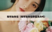 推特加微信（推特加微信群是真的吗）