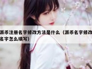 派币注册名字修改方法是什么（派币名字修改名字怎么填写）