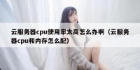 云服务器cpu使用率太高怎么办啊（云服务器cpu和内存怎么配）