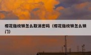 樱花指纹锁怎么取消密码（樱花指纹锁怎么锁门）