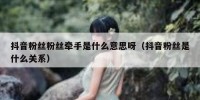 抖音粉丝粉丝牵手是什么意思呀（抖音粉丝是什么关系）