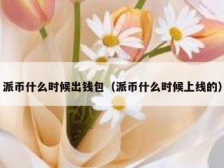 派币什么时候出钱包（派币什么时候上线的）
