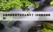 云服务器租用平台怎么用不了（云端服务器租用）