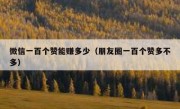 微信一百个赞能赚多少（朋友圈一百个赞多不多）
