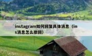 instagram如何回复具体消息（ins消息怎么撤回）