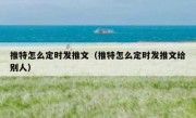 推特怎么定时发推文（推特怎么定时发推文给别人）