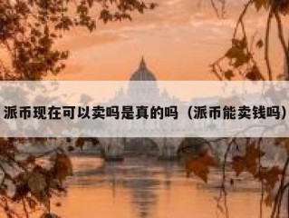 派币现在可以卖吗是真的吗（派币能卖钱吗）