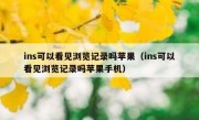 ins可以看见浏览记录吗苹果（ins可以看见浏览记录吗苹果手机）