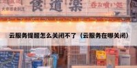 云服务提醒怎么关闭不了（云服务在哪关闭）