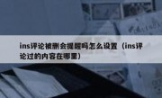 ins评论被删会提醒吗怎么设置（ins评论过的内容在哪里）