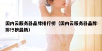 国内云服务器品牌排行榜（国内云服务器品牌排行榜最新）