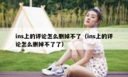 ins上的评论怎么删掉不了（ins上的评论怎么删掉不了了）