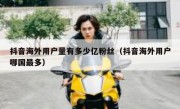抖音海外用户量有多少亿粉丝（抖音海外用户哪国最多）