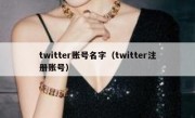 twitter账号名字（twitter注册账号）