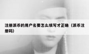 注册派币的用户名要怎么填写才正确（派币注册码）