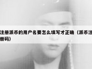 注册派币的用户名要怎么填写才正确（派币注册码）