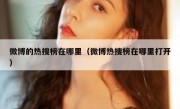 微博的热搜榜在哪里（微博热搜榜在哪里打开）