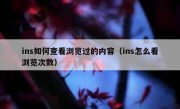 ins如何查看浏览过的内容（ins怎么看浏览次数）