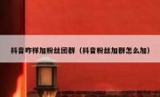抖音咋样加粉丝团群（抖音粉丝加群怎么加）