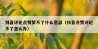 抖音评论点赞赞不了什么意思（抖音点赞评论不了怎么办）