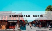派币名字确认怎么弄（派币怎样）