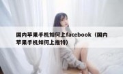 国内苹果手机如何上facebook（国内苹果手机如何上推特）
