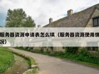 服务器资源申请表怎么填（服务器资源使用情况）