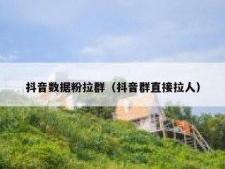 抖音数据粉拉群（抖音群直接拉人）
