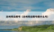 沧州周日限号（沧州周日限号限什么号）