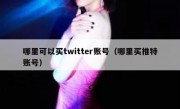哪里可以买twitter账号（哪里买推特账号）