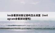 ins会看到访客记录吗怎么设置（instagram会看到访客吗）