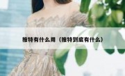 推特有什么用（推特到底有什么）