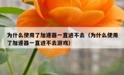 为什么使用了加速器一直进不去（为什么使用了加速器一直进不去游戏）