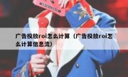 广告投放roi怎么计算（广告投放roi怎么计算信息流）