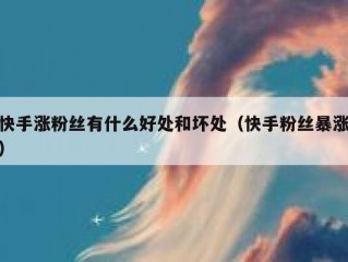快手涨粉丝有什么好处和坏处（快手粉丝暴涨）