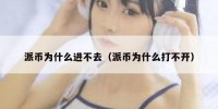 派币为什么进不去（派币为什么打不开）